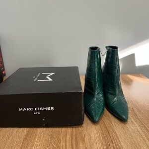 Green croc booties